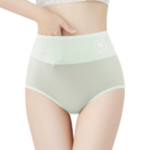 Casual Simple Solid Color Ice Silk Sports Daily Mid-waist Women's Briefs